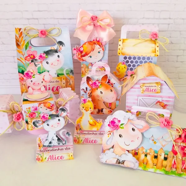 Decoração fazendinha rosa luxo studio e pdf. Topper, temas, festas e topper.