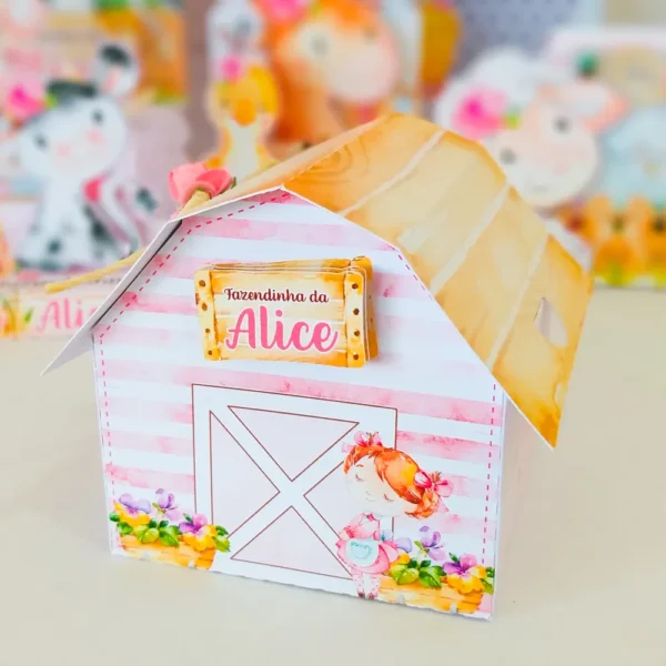 Download de arquivo de corte luxo fazendinha rosa. Topper, decoração, festas.