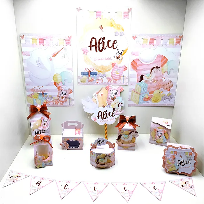 Kit decoração menina chá de bebê.