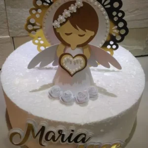 Decoração tema topo de batizado menina studio. Topper, temas, festas e arquivo de corte.