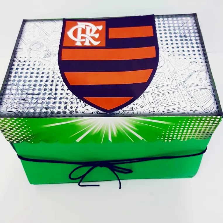 Kit profissional festa na caixa futebol Flamengo. Arquivo de corte, topper e festas.