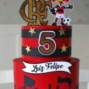 Arquivo de corte para tema topo de bolo Flamengo em Studio. Topper, decoração e festas.