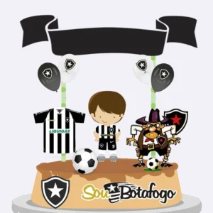 Arquivo de corte de topper de bolo do Botafogo para Silhouette Studio. Decoração, temas e festas.