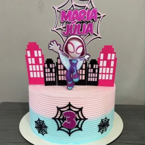 Arquivo de corte de topo de bolo Aranha Fantasma (Gwen) para Silhouette Studio. Topper, decoração, temas e festas.