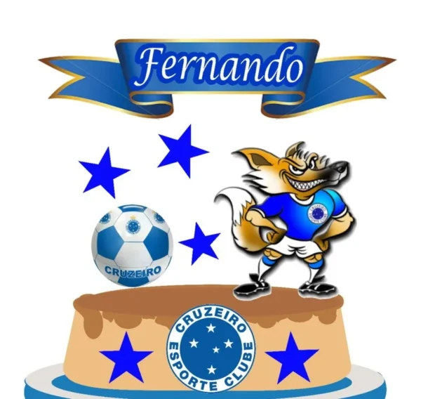 Arquivo de corte de topo de bolo Cruzeiro Masculino em Studio. Topper, decoração, temas e festas.