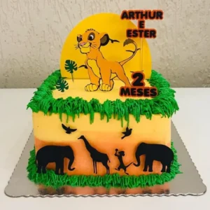 Arquivo de corte e impressão de topo de bolo Simba. Topper, decoração, temas e festas.