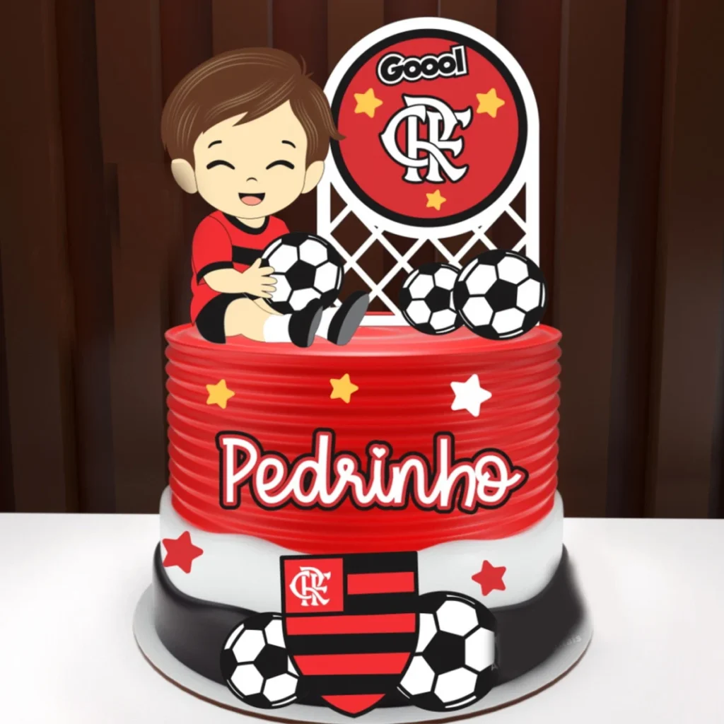 Flamengo topo de bolo de luxo 3D.