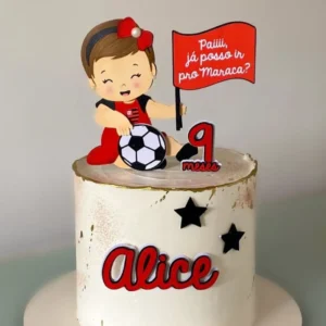 Arquivo de corte de topo de bolo Flamengo Baby em Studio. Topper, decoração e festas.