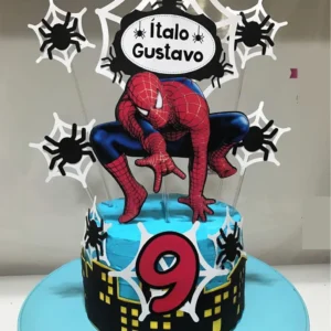 Arquivo de corte de topper de bolo Homem Aranha para Silhouette Studio. Temas, decoração e festas.