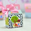 Topo de bolo Fazendinha Aquarela Rosa, arquivo digital de corte Studio para topper de aniversário e decoração de festa infantil feminina.