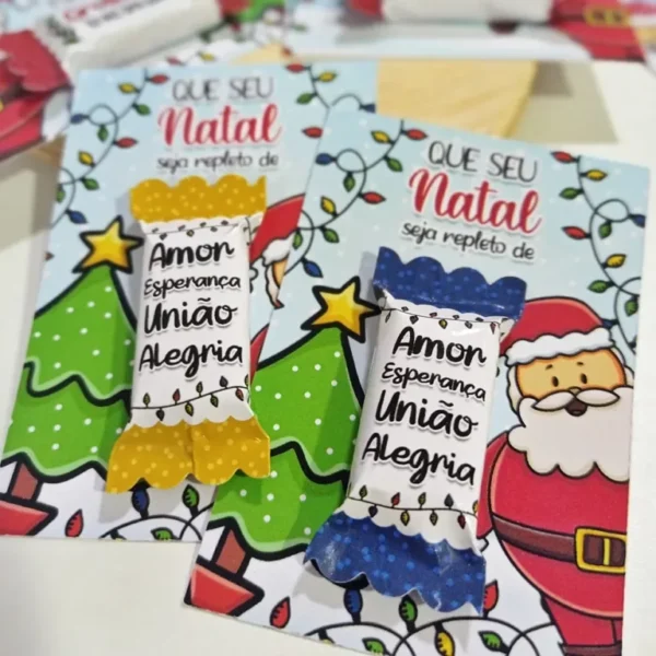 Arquivo de corte digital para embalagem de balas e mimos tema Natal nos formatos Studio e PDF para Silhouette e recorte manual.