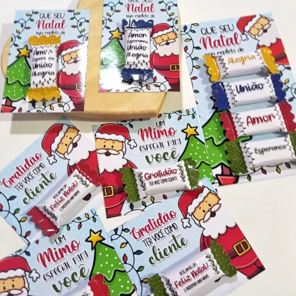Arquivo digital para embalagem de balas tema Natal nos formatos Studio e PDF para lembrancinhas personalizadas e decoração natalina para imprimir.