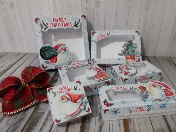 Arquivo de corte digital para centro de mesa tema Natal simples no formato Studio para Silhouette e decoração natalina de baixo custo.