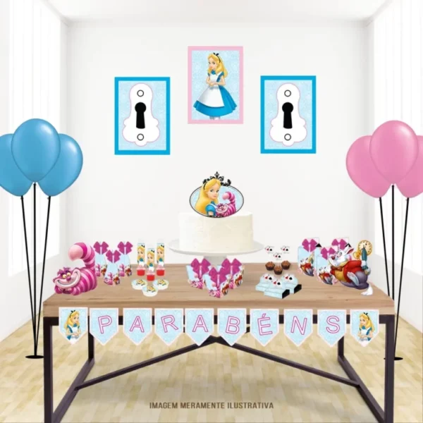 Arquivo de corte digital para debutante no tema Alice no País das Maravilhas nos formatos Studio e PDF para máquinas Silhouette ou tesoura, ideal para personalizados de luxo e convites.