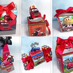 Moldes digitais de decoração de aniversário tema Carros no formato Studio para impressão de alta resolução e personalizados de festas rápidas.