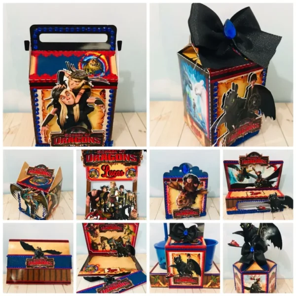 Arquivo de corte digital tema Como Treinar Seu Dragão para aniversário nos formatos Studio e PDF para máquinas Silhouette ou tesoura, ideal para personalizados de luxo.