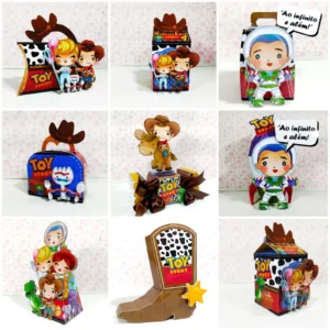 Arquivo de corte digital para topper de bolo e itens de decoração tema Toy Story nos formatos Studio, PNG e PDF para Silhouette.