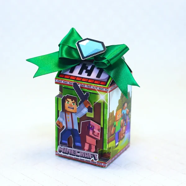 Molde de topo de bolo temático Minecraft nos formatos Studio e PDF para impressão em alta resolução e decoração de festas gamers.