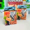 Moldes digitais de aniversário simples Minecraft nos formatos Studio e PDF para impressão de alta resolução e personalizados de festas rápidos.