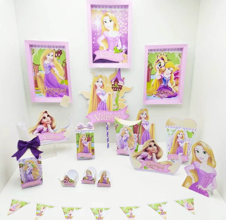 Aniversario Tema Rapunzel Studio Png e Pdf