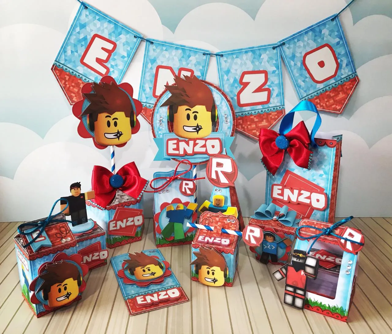 Aniversario Tema Roblox Masculino Studio Png e Pdf