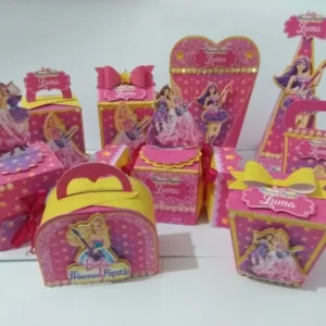 Arquivo digital de decoração simples tema Barbie no formato Studio para máquinas de corte Silhouette, ideal para festas em casa e personalizados rápidos.