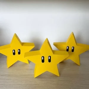 Arquivo digital tema Super Mario no formato Studio para caixa em formato de estrela para imprimir e recortar na Silhouette.