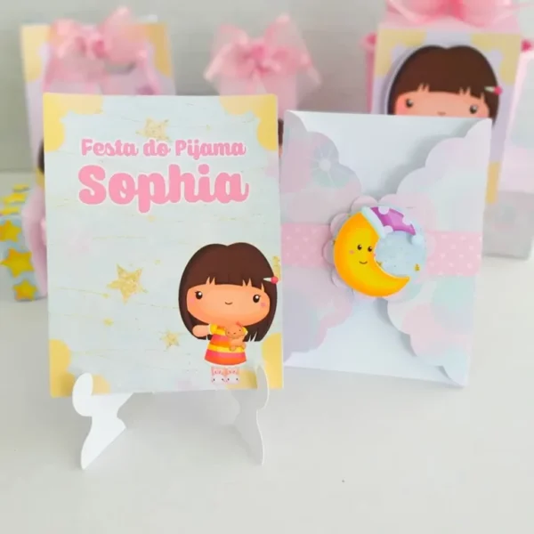Arquivo de corte para caixa e decoração Festa do Pijama nos formatos Studio e PDF, ideal para lembrancinhas de luxo e festas temáticas.
