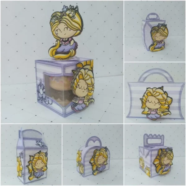 Arquivo de corte digital tema Rapunzel Enrolados no formato Studio para máquinas Silhouette, ideal para criação de personalizados e decoração de festas de princesas.