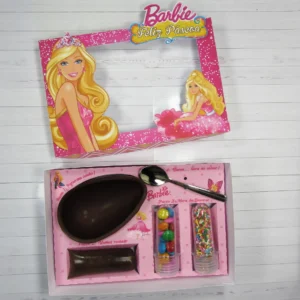 Moldes digitais de caixa mini confeiteiro Barbie nos formatos Studio e PDF para impressão de alta qualidade e decoração de festas personalizadas.