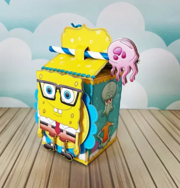 Moldes digitais de corte tema Bob Esponja nos formatos Studio, PNG e PDF para impressão de alta resolução e personalizados de festas de aniversário.
