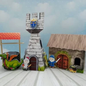 Moldes de corte Silhouette tema Cavaleiro e Dragão em formato Studio para impressão de alta resolução e personalizados de festas infantis.