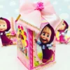 Moldes digitais de corte da Masha e o Urso nos formatos Studio e PDF para impressão de alta resolução e decoração de festas personalizadas.