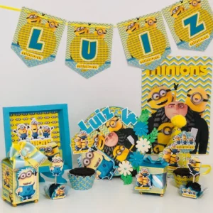 Arquivo dos Minions para recortar nos formatos PDF e Studio ideal para centros de mesa e decorações de festas infantis.