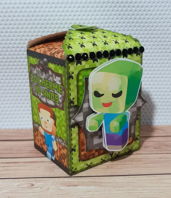 Arquivo para caixinhas de doces e personalizados Minecraft nos formatos Studio e PDF, pronto para imprimir e recortar na Silhouette ou tesoura.