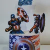 Conjunto de arquivos digitais tema Capitão América para centros de mesa para imprimir e recortar nos formatos Studio e PDF.