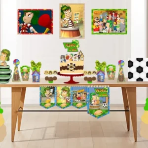 Arquivo de corte digital para centro de mesa tema Turma do Chaves nos formatos Studio e PDF para máquinas Silhouette ou tesoura, ideal para decoração de festas infantis.