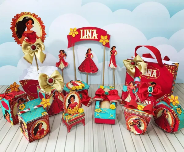Arquivo digital para centro de mesa tema Elena de Avalor nos formatos Studio, PNG e PDF para imprimir e recortar na Silhouette ou tesoura.