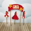 Moldes digitais de Elena de Avalor para centro de mesa nos formatos Studio, PNG e PDF para impressão de alta qualidade e corte preciso na Silhouette.