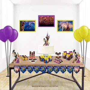 Arquivo de corte digital para centro de mesa tema Enrolados nos formatos Studio e PDF para máquinas Silhouette ou tesoura, ideal para decoração de festas de princesas.