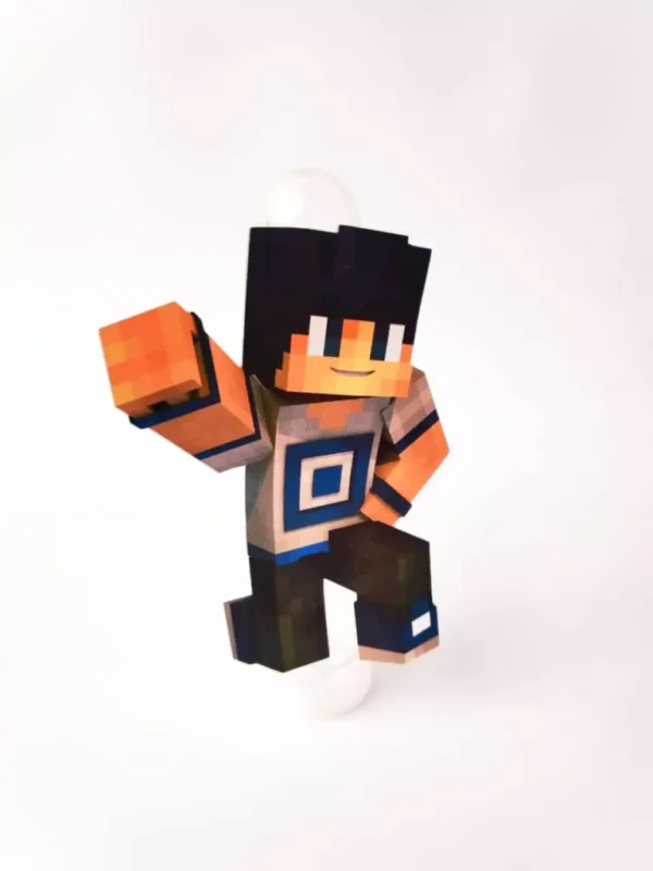 Arquivo de corte para centro de mesa estruturado Minecraft nos formatos Studio e PDF, ideal para lembrancinhas de festas de aniversário.