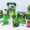 Arquivo de corte digital para centro de mesa Minecraft nos formatos Studio e PDF para máquinas Silhouette ou tesoura, ideal para imprimir e decorar festas infantis.