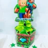 Moldes digitais de centro de mesa tema Minecraft nos formatos Studio e PDF para impressão de alta resolução e decoração de festas de aniversário.