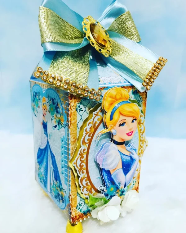 Conjunto de arquivos digitais tema Cinderela para imprimir e recortar nos formatos Studio e PDF para topo de bolo e itens decorativos de aniversário.