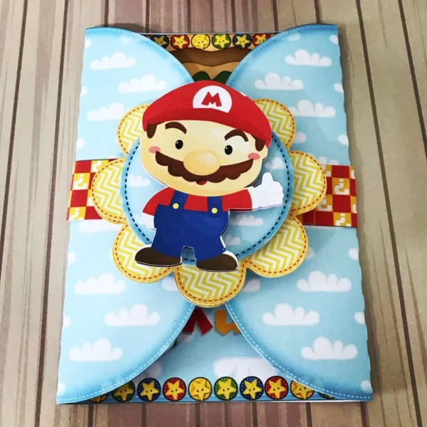 Arquivo digital tema Super Mario nos formatos Studio, PNG e PDF para decoração simples de festa para imprimir e recortar.