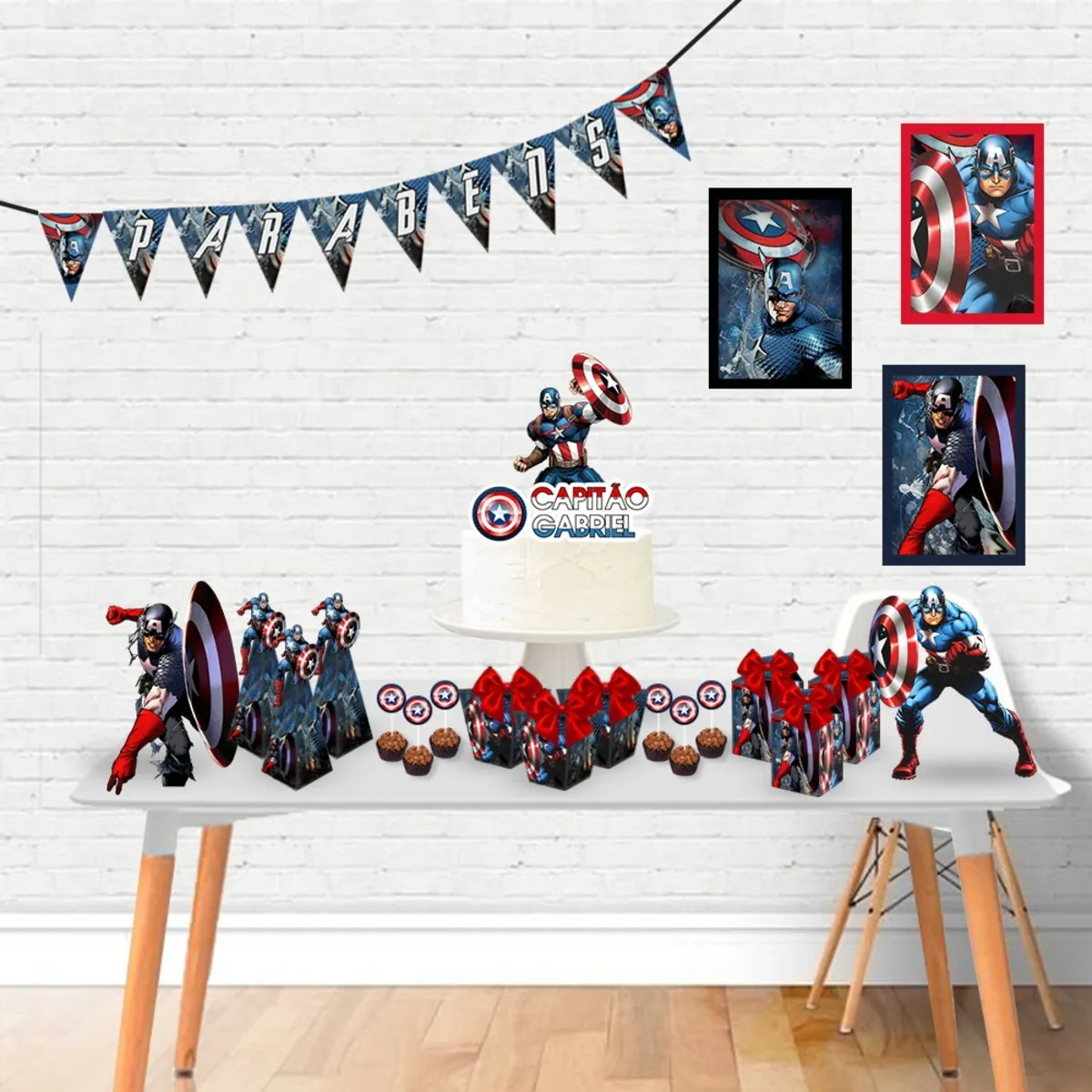 Decoracao de Aniversario Capitao America Studio e Pdf