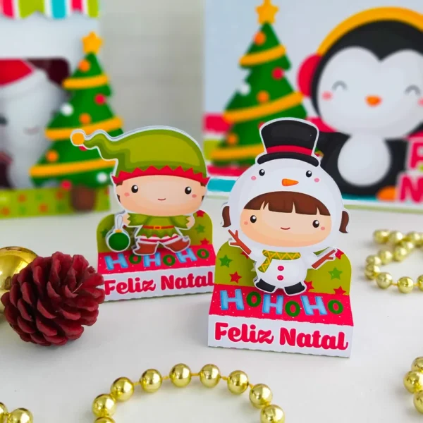 Arquivo de Natal para recortar no formato PDF e Studio ideal para decoração de mesas e festas de aniversário ou mesversário natalino.