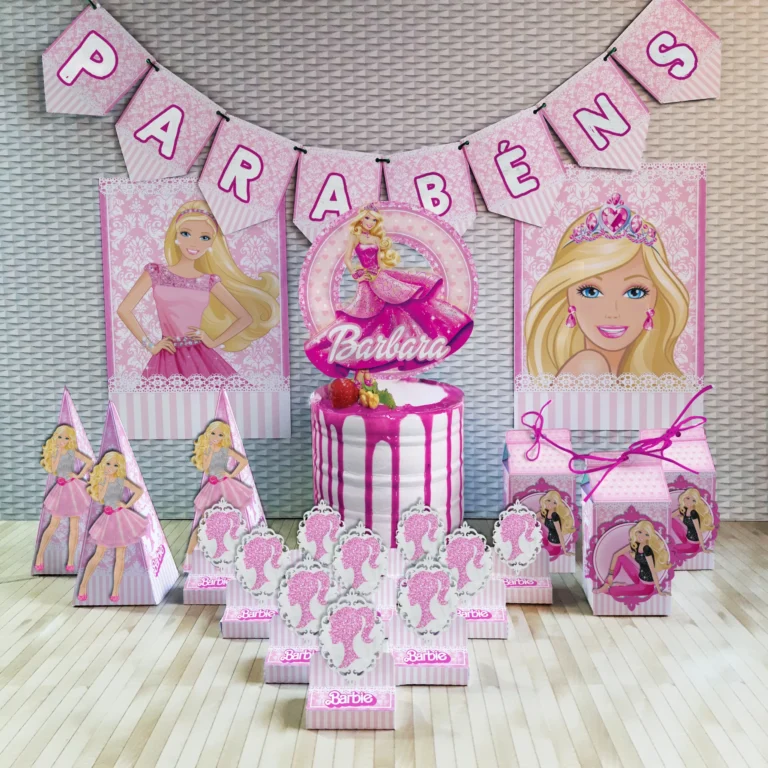 Festa Barbie Simples e Barata Studio Png e Pdf