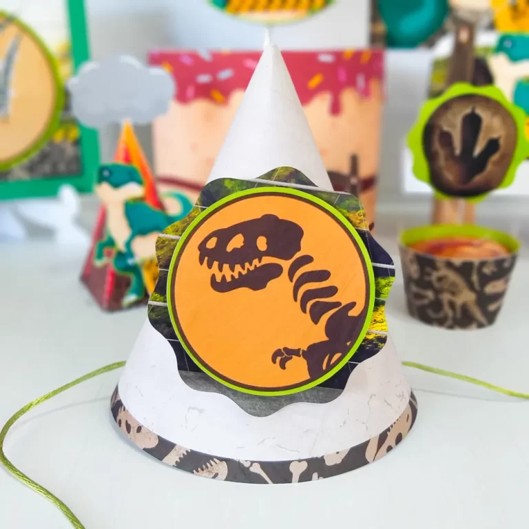 Arquivo para topo de bolo e itens de decoração tema T-Rex nos formatos Studio e PDF, pronto para imprimir e recortar na Silhouette.