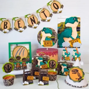 Molde de topo de bolo temático Dinossauro Rex para festa infantil nos formatos Studio e PDF para impressão em alta resolução.